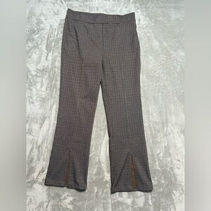 One Split Hem Straight Leg Office Pull On Pants Women’s Large Houndstooth